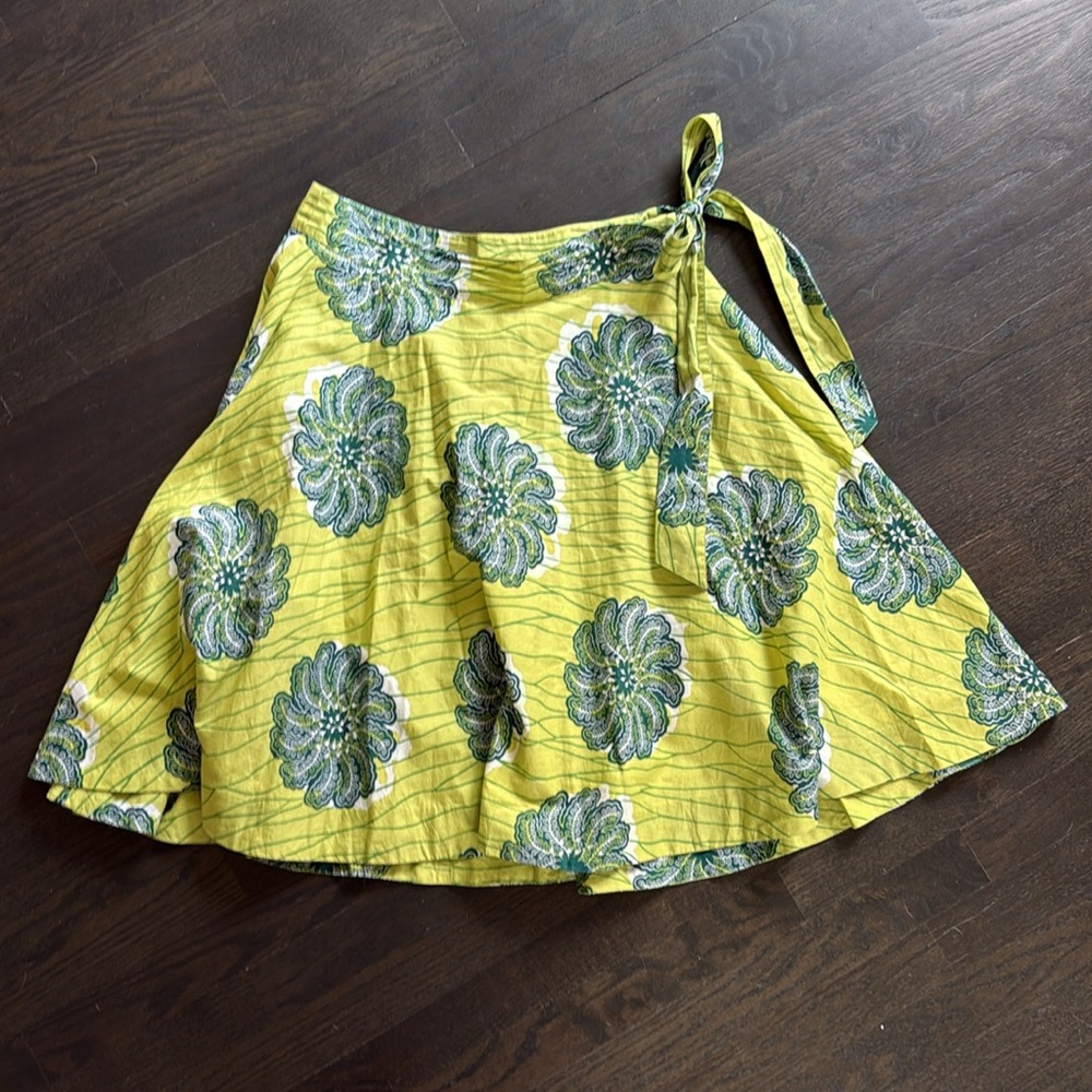 Anthropologie Odille Sequins Circle Skirt in Green & Blue Size 8